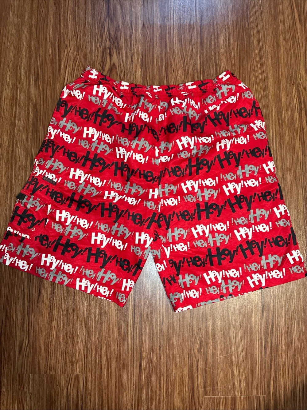 Platinum FUBU Swim Shorts Men’s  XL Red  Hey! Allover Print Mesh Lined